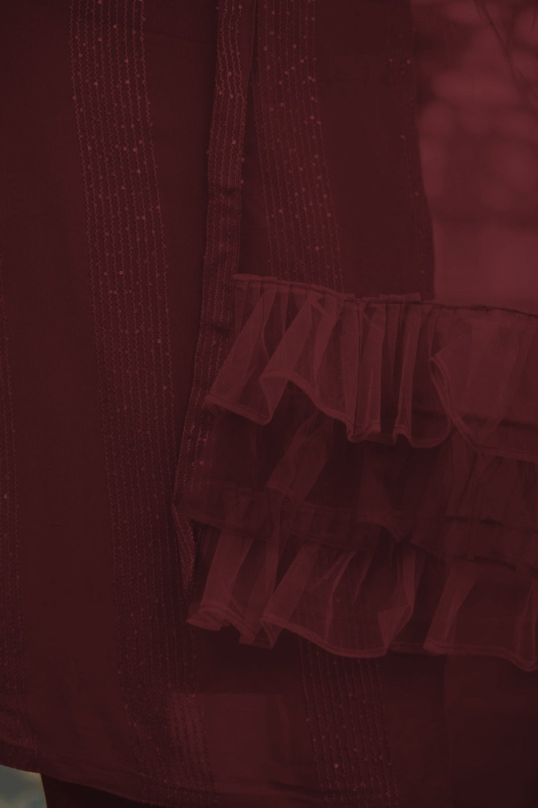 Rich Maroon Slub Cotton Stitched Suit Set - Kurta, Bottom, and Dupatta