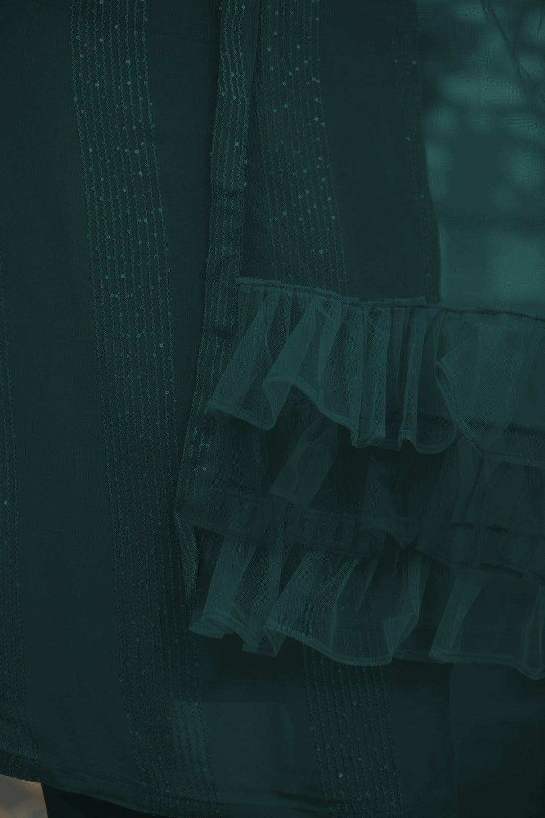 Deep Green Slub Cotton Stitched Suit Set - Kurta, Bottom, and Dupatta