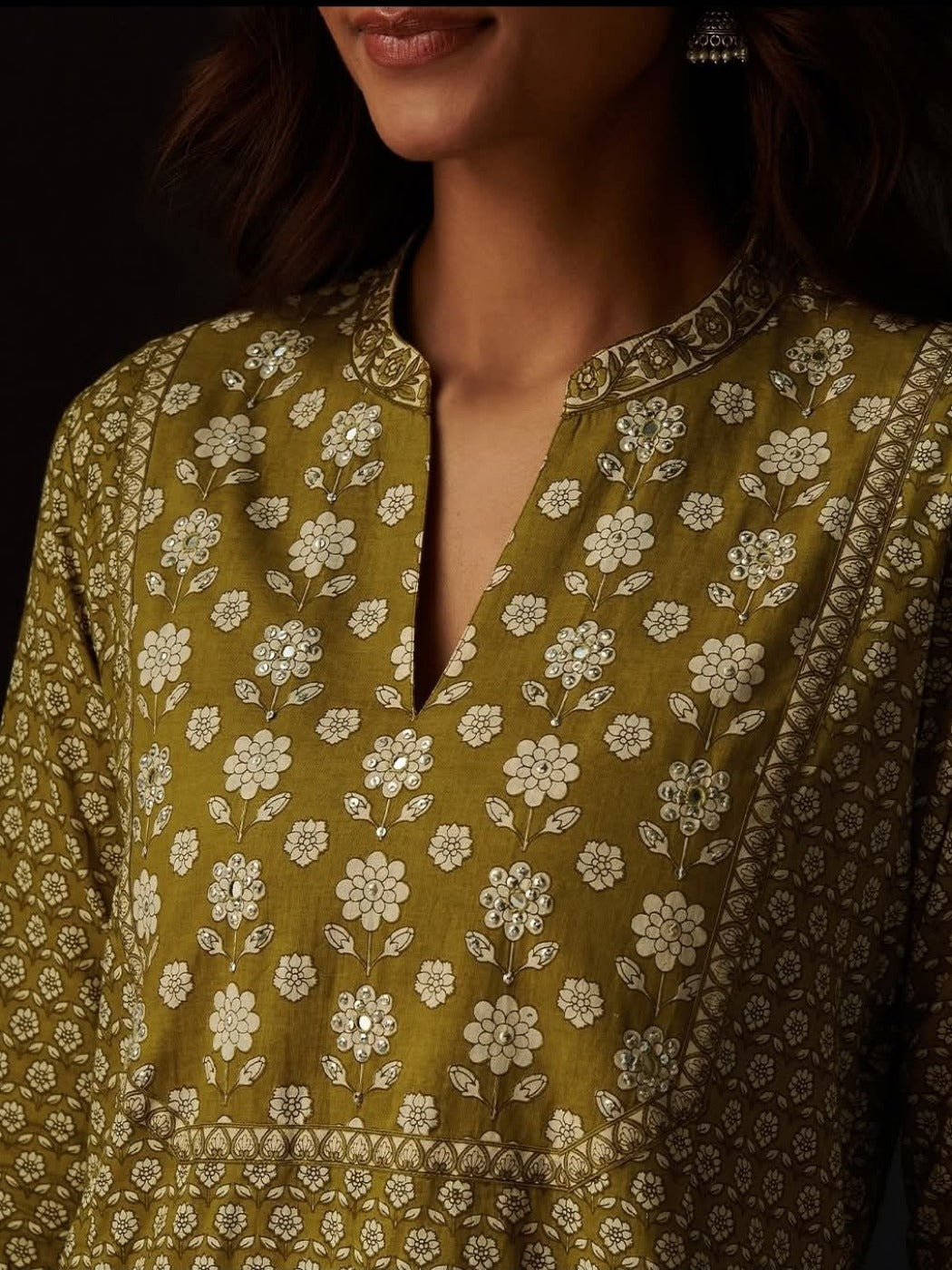 FlexFeb Light Yellow Cotton 3-Piece Suit Set for Women Elegant Printed Kurta with Matching Pants and Dupatta Soft, Breathable Daily & Festive Wear