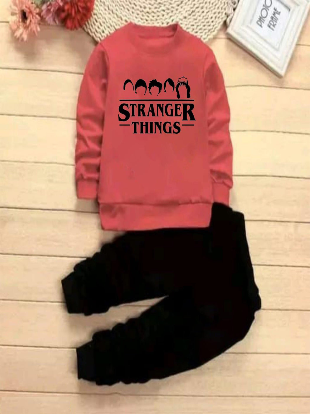 Flex Feb Stylish "Stranger Things" Sweatshirt & Jogger Suit Set for Kids - Comfortable & Trendy