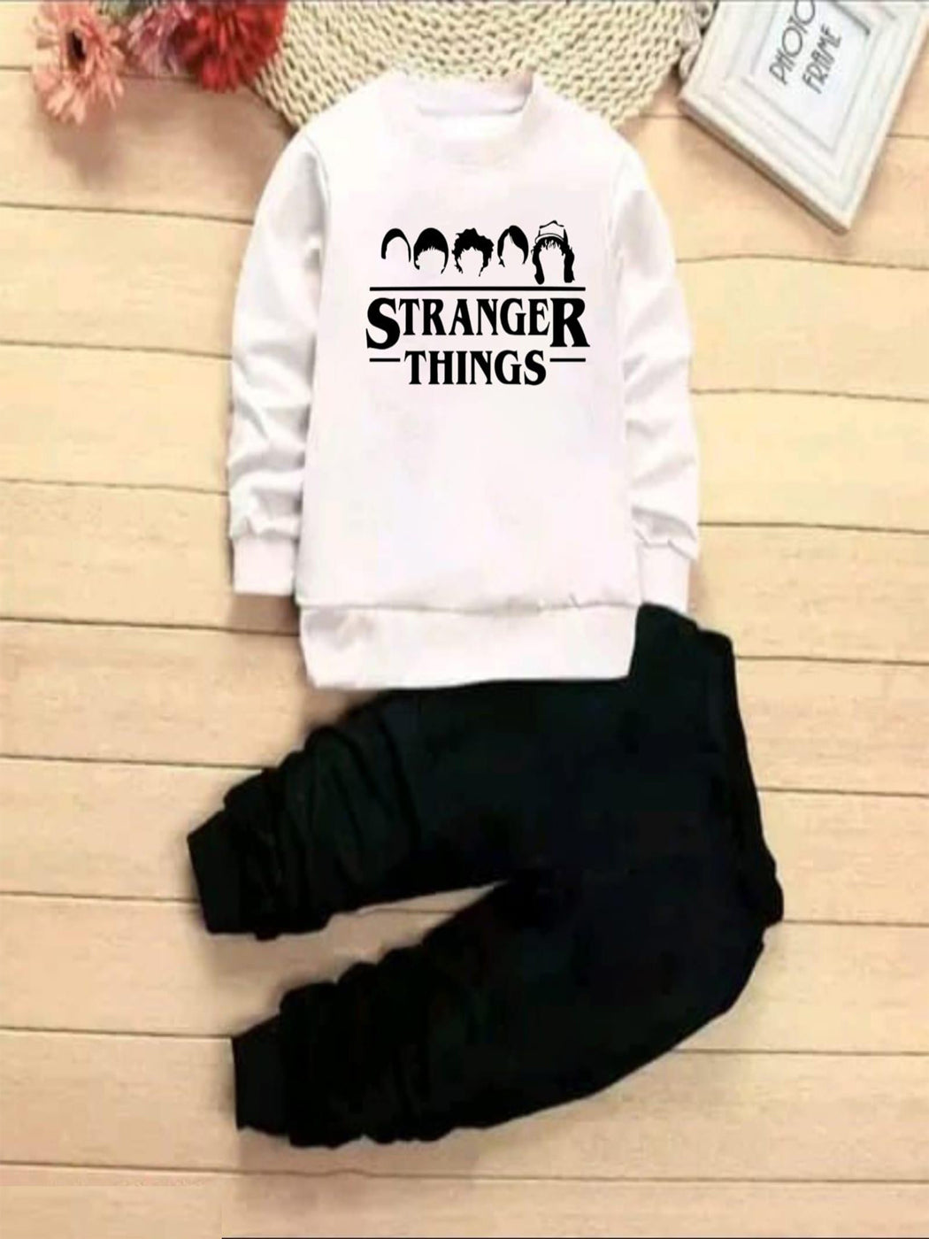 Flex Feb Stylish "Stranger Things" Sweatshirt & Jogger Suit Set for Kids - Comfortable & Trendy