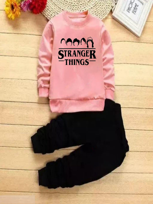 Flex Feb Stylish "Stranger Things" Sweatshirt & Jogger Suit Set for Kids - Comfortable & Trendy