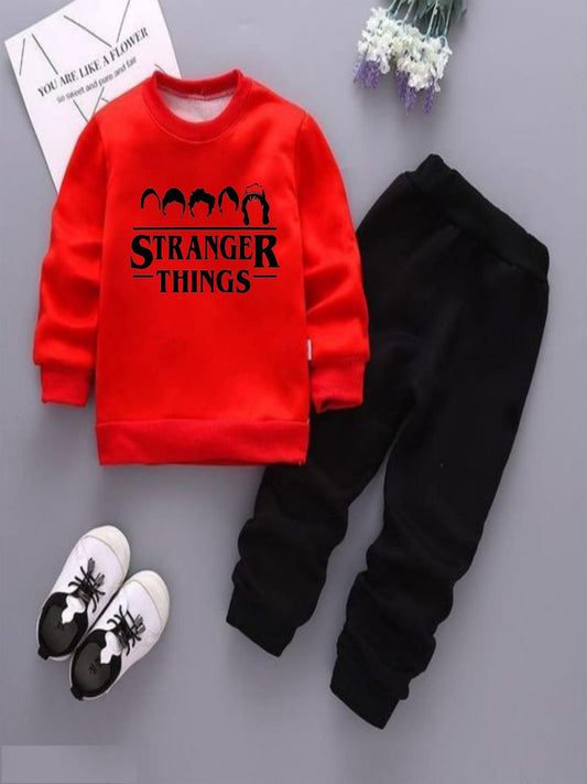 Flex Feb Stylish "Stranger Things" Sweatshirt & Jogger Suit Set for Kids - Comfortable & Trendy
