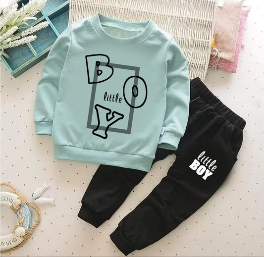 Flex Feb Stylish Sweatshirt & Jogger Suit Set for Kids - "Little Boy" Comfortable & Trendy Outfit for Boys