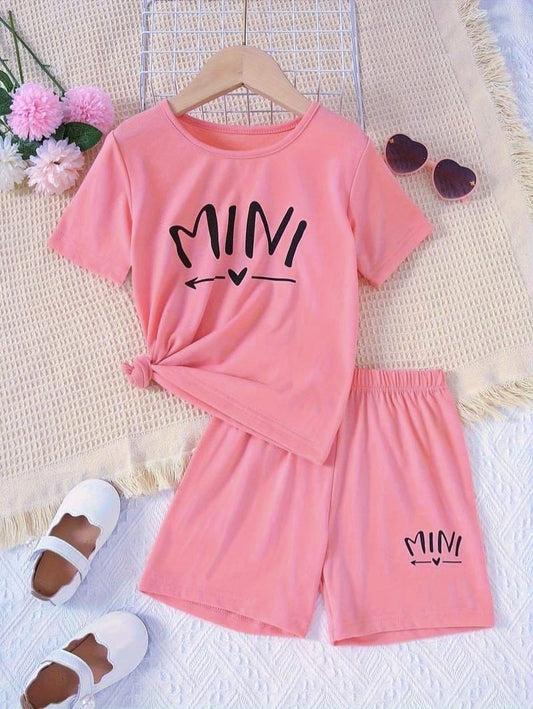 Flex Feb Adorable T-Shirt & Shorts Set for Kids -  "Mini" Comfortable & Trendy Summer Outfit